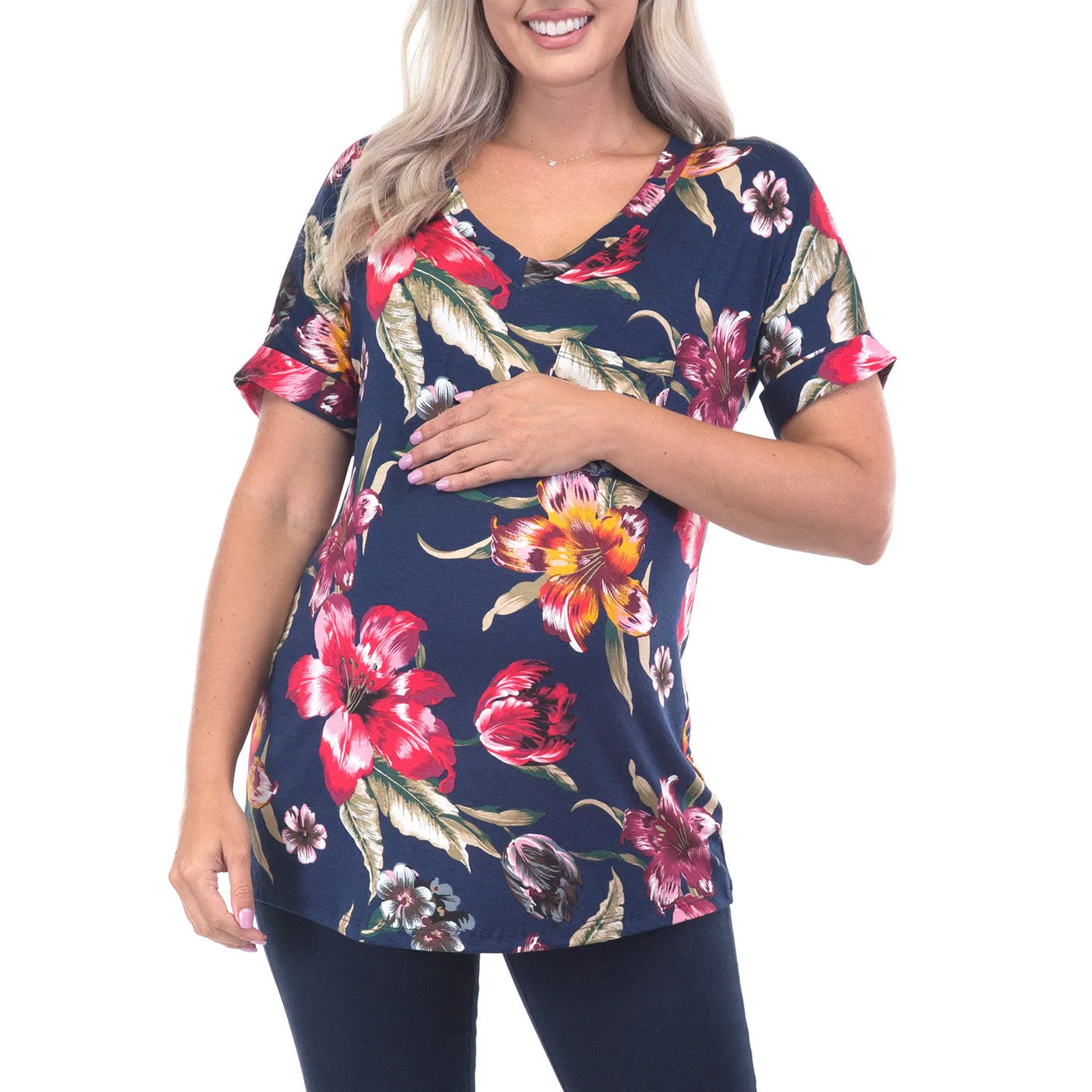 Women's Cuff Sleeved Shirt with Pocket