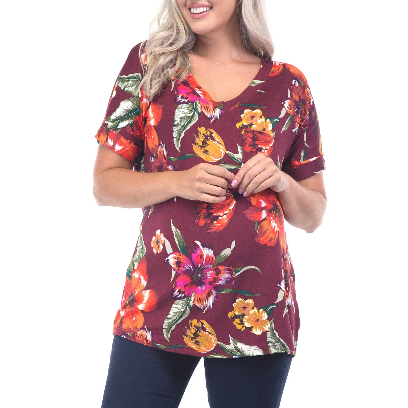 Women's Cuff Sleeved Shirt with Pocket