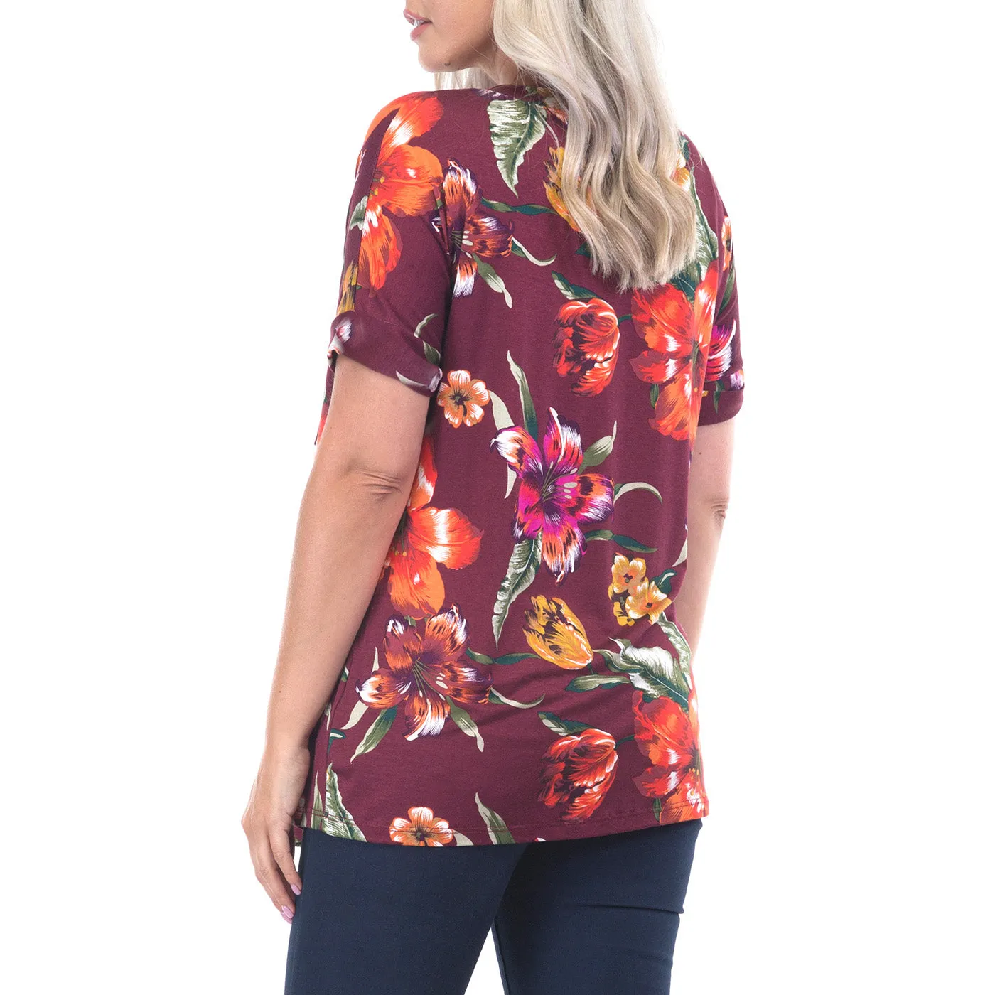 Women's Cuff Sleeved Shirt with Pocket