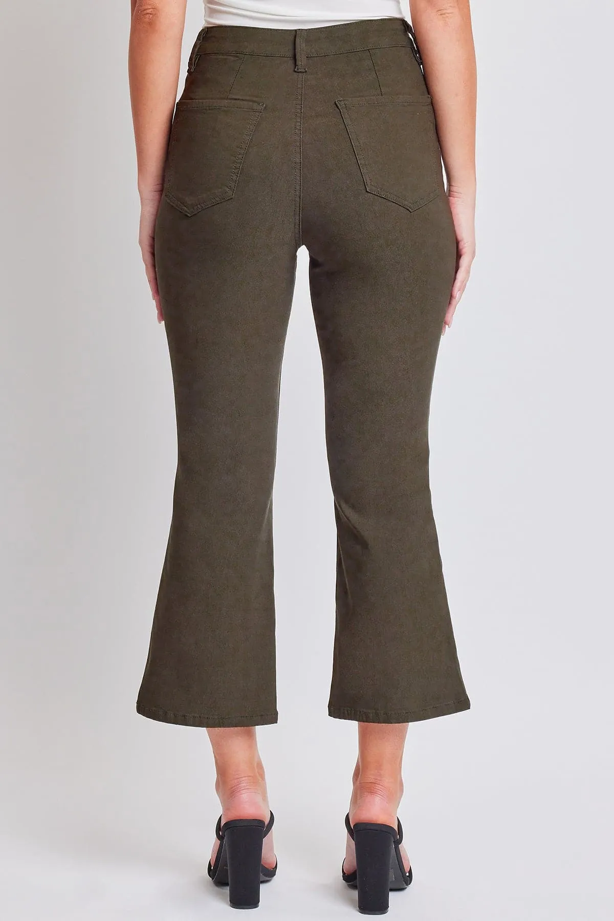 Women's Hyperstretch Cropped Kick Flare Leg Pants, Dark Olive