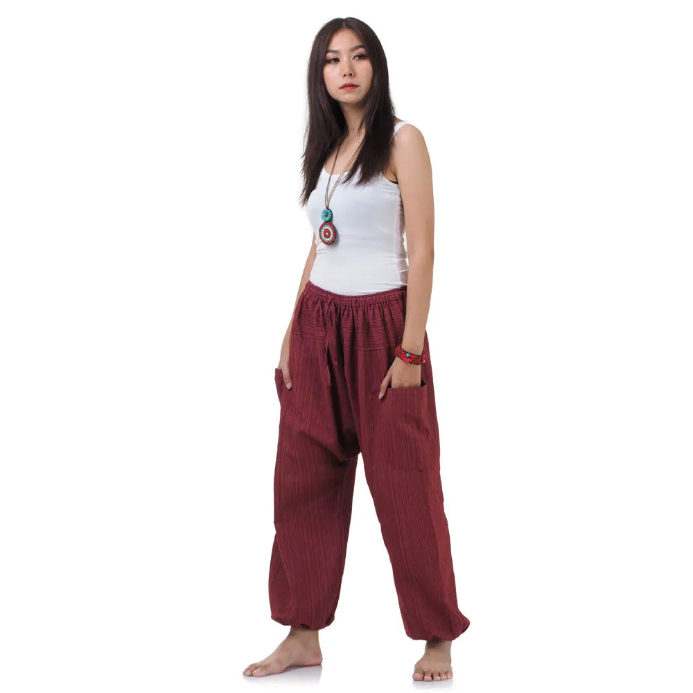 Women's Pinstripe Harem Pants Sunset Maroon