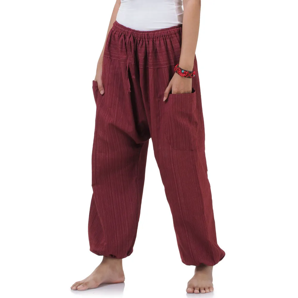 Women's Pinstripe Harem Pants Sunset Maroon