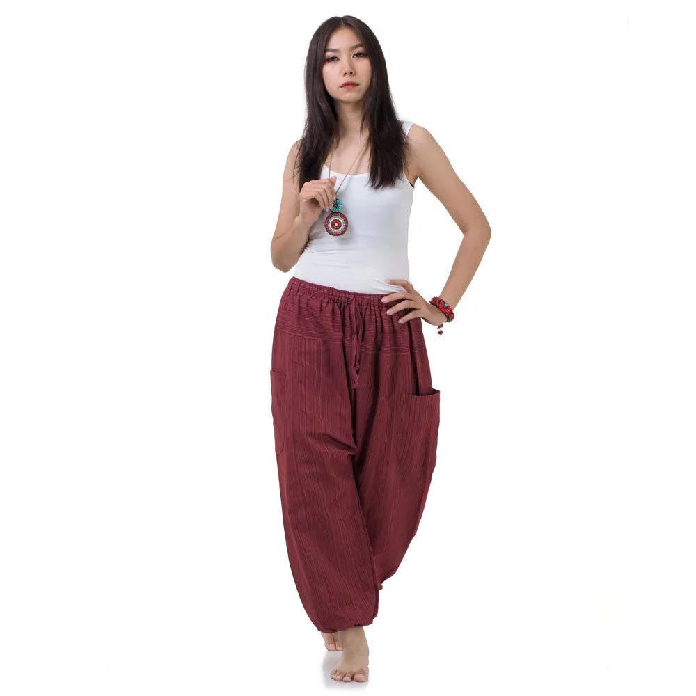 Women's Pinstripe Harem Pants Sunset Maroon