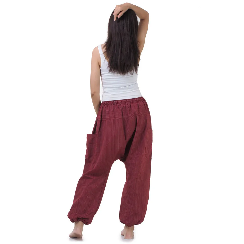 Women's Pinstripe Harem Pants Sunset Maroon