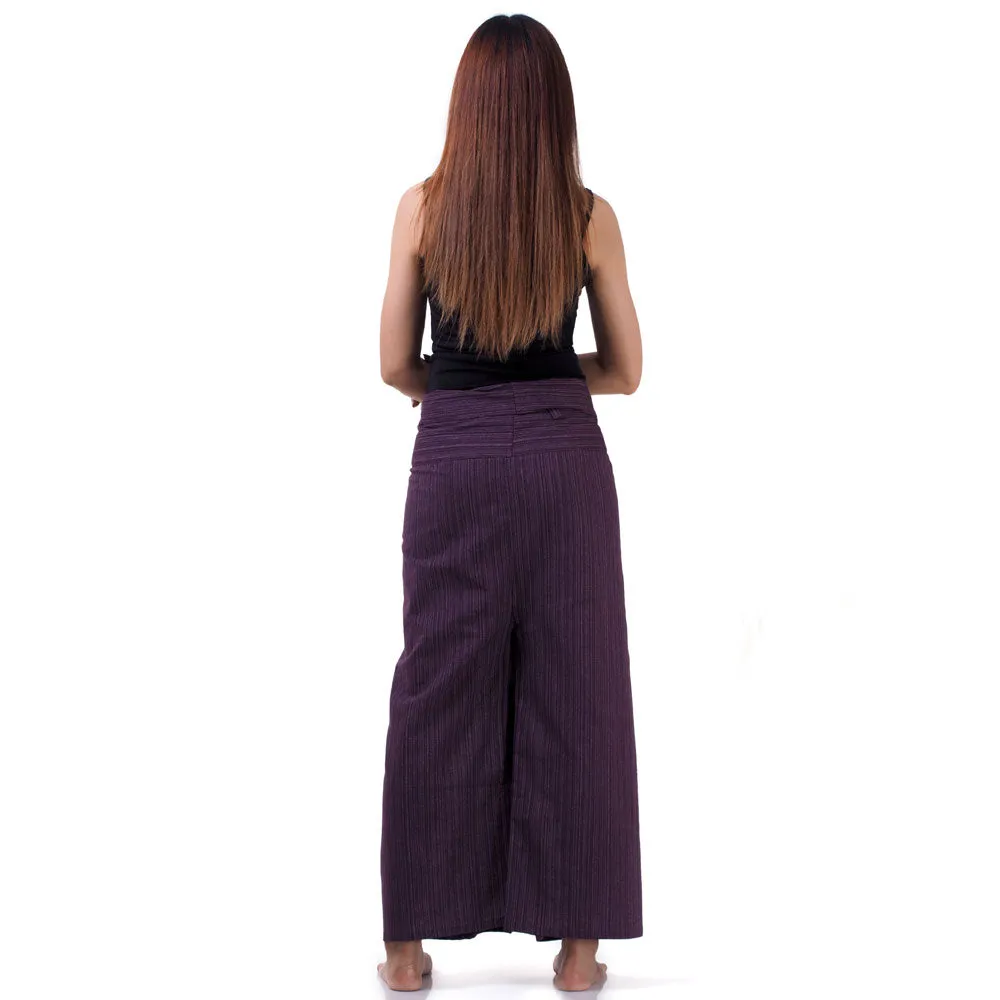 Women's Pinstripe Thai Fisherman Pants Purple Orchid