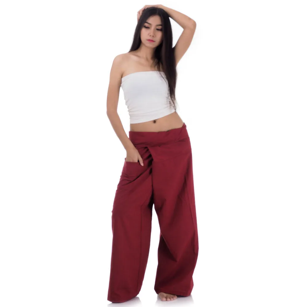 Women's Thai Fisherman Pants Crimson Sunset