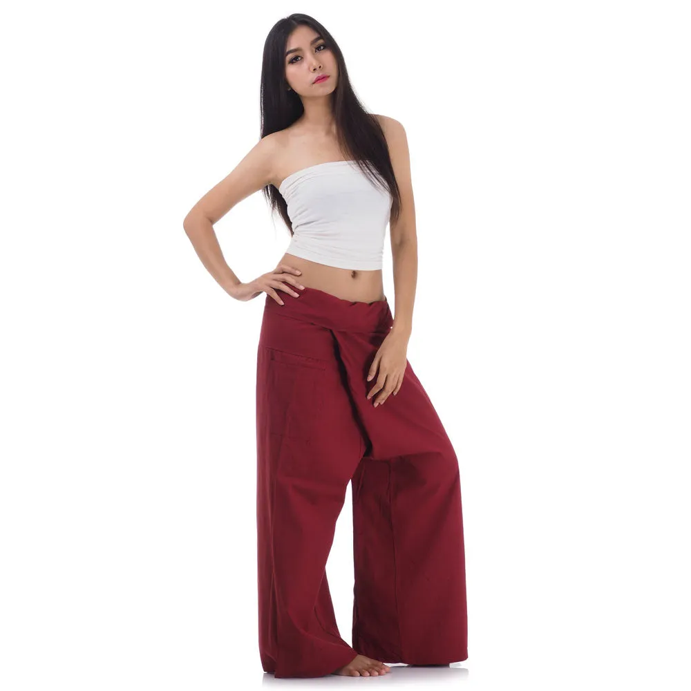 Women's Thai Fisherman Pants Crimson Sunset