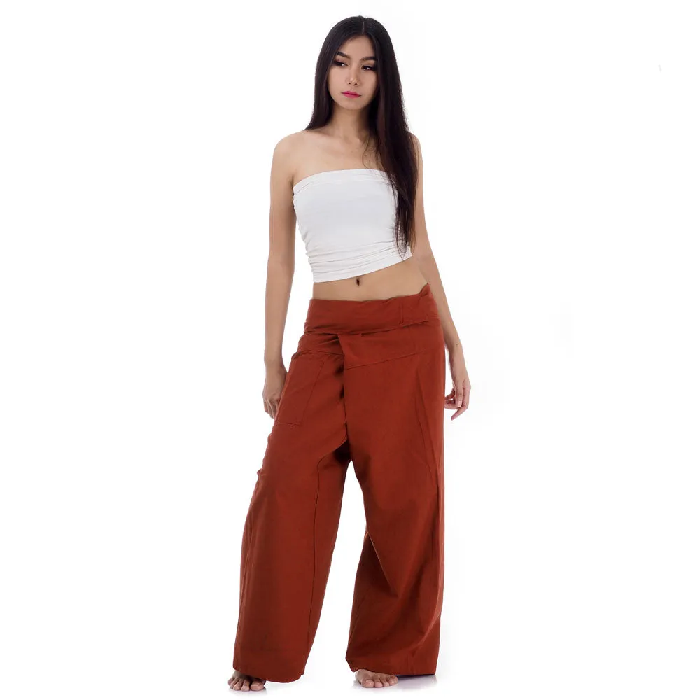 Women's Thai Fisherman Pants Crimson Sunset