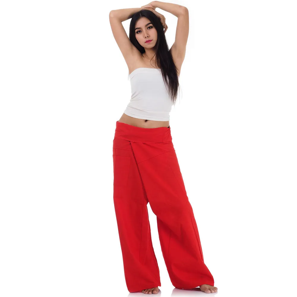 Women's Thai Fisherman Pants Crimson Sunset