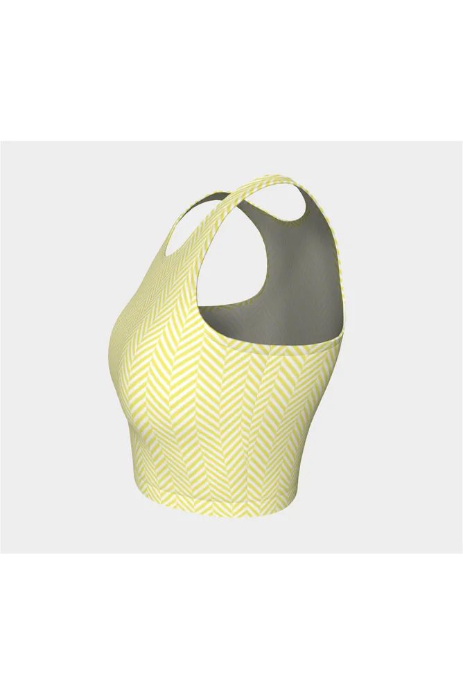 Yellow & White Herringbone Athletic Top