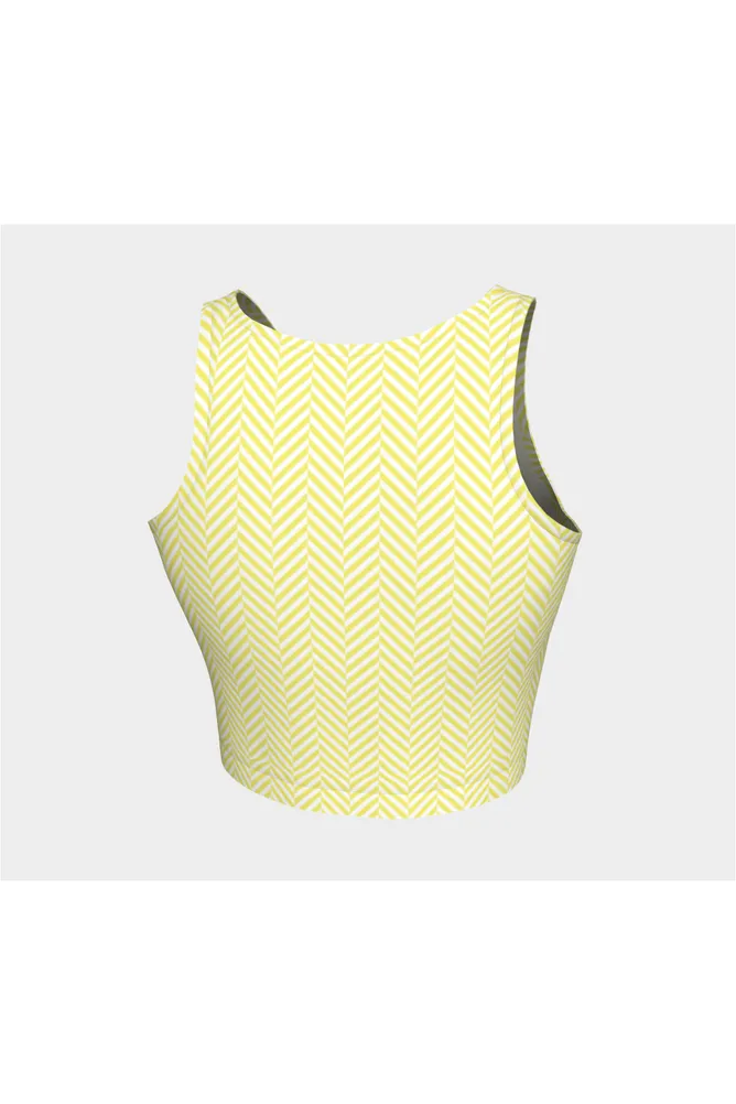 Yellow & White Herringbone Athletic Top